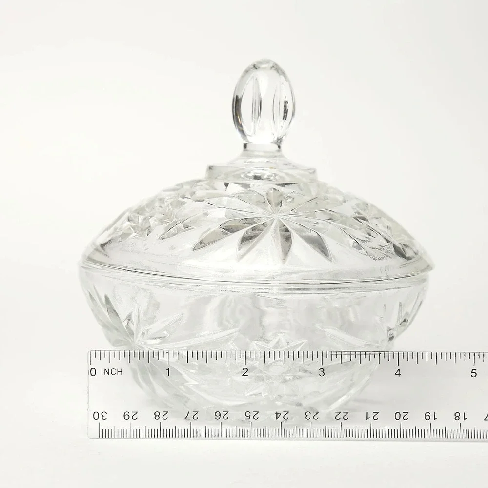 VTG Vintage Anchor Hocking‎ Star of David Starburst Candy Dish and Lid